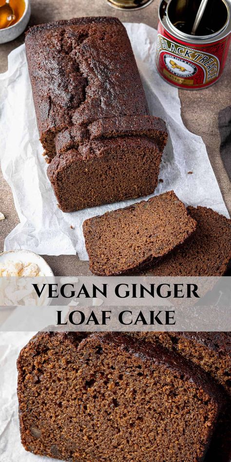 Ginger Loaf Recipe, Ginger Bread Loaf, Easy Loaf Cake, Ginger Loaf Cake, Sticky Ginger Cake, Ginger Loaf, Egg Free Cakes, Loaf Cake Recipes, Vegan Baking Recipes