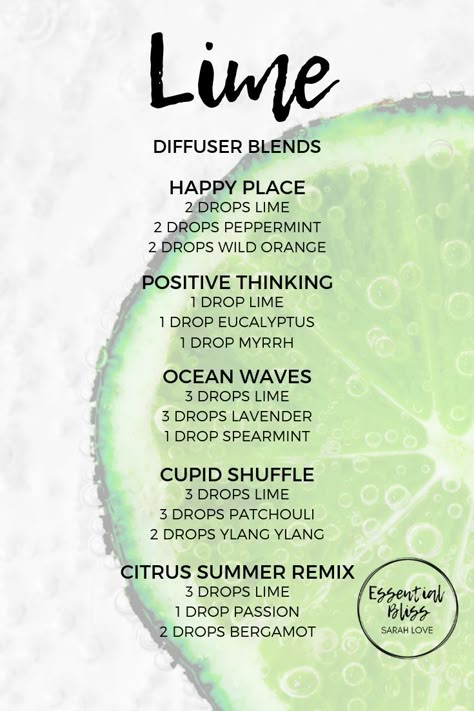 Lime Essential Oil Diffuser Blends, Lime Essential Oil Blends, Lime Diffuser Blends, Limes Aesthetic, Best Diffuser Blends, Essential Oil Perfumes Recipes, Doterra Diffuser Blends, Essential Oil Combinations, Doterra Essential Oils Recipes