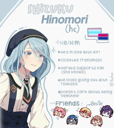 Prsk Headcanons, Project Sekai Oc Template, Transmasc Headcanon, Pjsekai Headcanons, Project Sekai Headcanons, Airi X Shizuku, Shizuku Project Sekai, Pjsk Headcanons, Shizuku X Airi