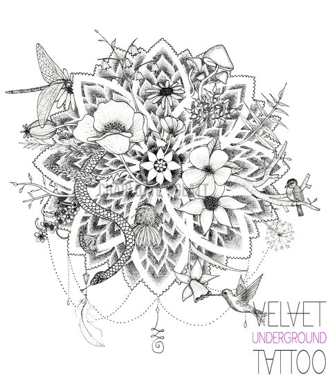 Mandala And Nature Tattoo, Earth Mandala Tattoo, Female Nature Tattoos, Mandala Nature Tattoo, Geometric Nature Tattoo Design, Nature Mandala Tattoo, Nature Mandala Drawing, Mandala Animal Tattoo, Mandala And Flower Tattoo