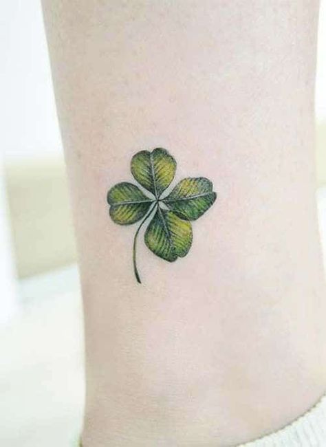 Clover Tattoo Ideas, Shamrock Tattoo, Leaf Clover Tattoo, Cute Ankle Tattoos, Small Wave Tattoo, Spiritual Tattoo, Four Leaf Clover Tattoo, Clover Tattoo, Shamrock Tattoos