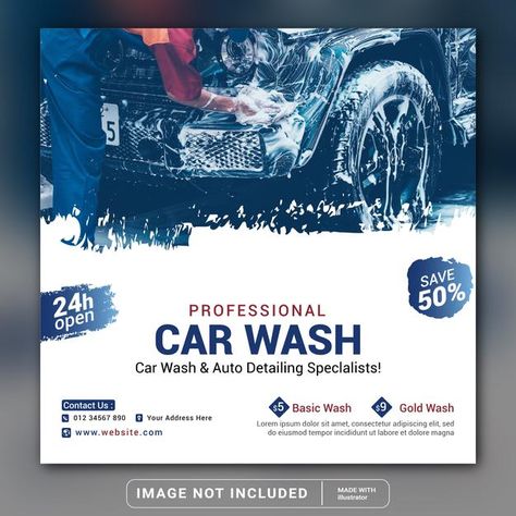 Car Wash Banner Design, Car Wash Social Media Post, Car Wash Design, Car Wash Posters, Car Cleaning Services, Hand Car Wash, Car Wash Business, Car Banner, Car Wash Services