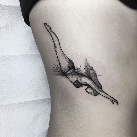 Swimmer Tattoos For Women, Swimmer Tattoo Ideas, Tattoo Swimming, Diving Tattoo, Swimmers Tattoo, Underwater Tattoo, Swimmer Tattoo, Diver Tattoo, Swimming Tattoo