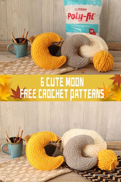 Whether used as home decor or cherished as cuddly companions, these crochet moon creations radiate the serenity and wonder inspired by the celestial skies above. #freecrochetpatterns Celestial Crochet, Crochet Moon, Cozy Pillows, Free Crochet Patterns, Free Crochet, Amigurumi, Crochet Patterns, Moon, Wonder