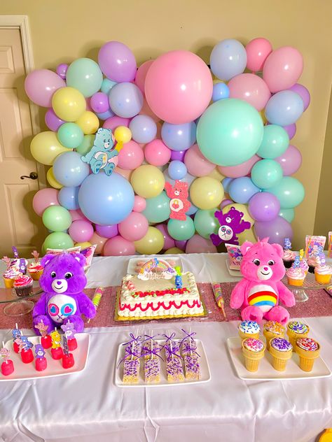 Carebears 1st Birthday Party, Care Bears Birthday Party Decorations Diy, Carebear First Birthday Party, Care Bare Birthday Party Ideas, Carebear Themed Birthday Party, Carebear Party Decorations, Care Bears 2nd Birthday Party, Care Bear 2nd Birthday Party, Carebear 1st Birthday Party Ideas