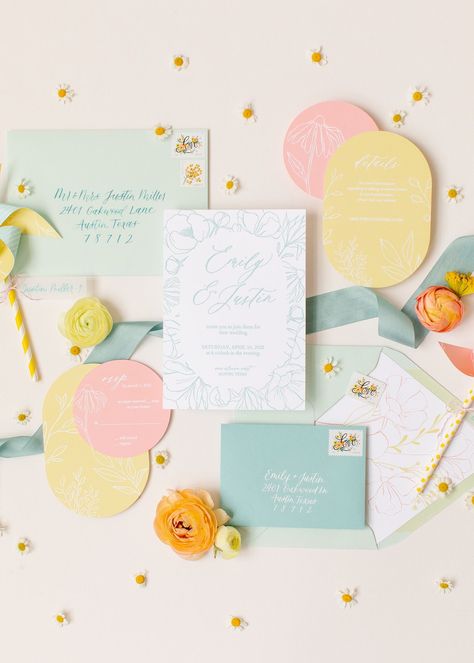 Pastel Wedding Stationery, Working As A Team, Pastel Wedding Invitations, Wedding Invitation Trends, Tafel Decor, Graphic Trends, Graphic Design Trends, Pastel Wedding, Magical Wedding