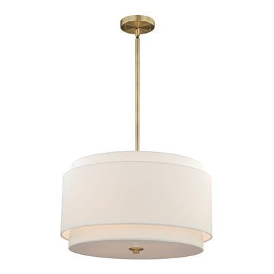 Cascadia Lighting Burnaby Collection 20.5-in x 15.75-in Matte Brass Drum 4-Light Pendant Light | Lowe's Canada Modern Drum Pendant Light, Drum Pendant Light, Drum Light, Drum Pendant Lighting, Drum Pendant, Lowes Home Improvements, Mid Century Modern Style, Linen Shades, Sloped Ceiling