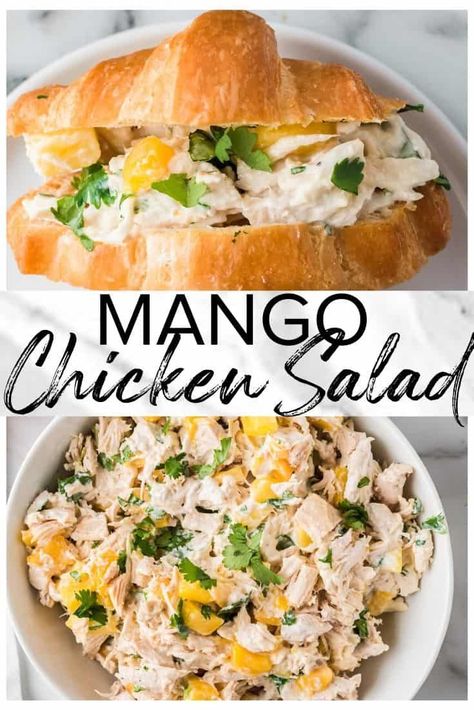 January Whole30, Mango Chicken Salad, Chicken Salad Sandwich Recipe, Delicious Chicken Salad, Mango Chicken, Sandwich Fillings, Chicken Salad Recipe, Salad Wraps, Chicken Salad Sandwich