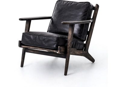 Our take on the classic Adirondack emphasizes comfort with thick, top-grain leather cushioning. Wire-brushed oak is finished in black and hand-distressed for a naturally weathered patina. Four Hands Furniture, Lounge Chairs Living Room, Living Room Lounge, Iron Bed, Leather Lounge Chair, Living Room Collections, Leather Lounge, New Rock, American Leather