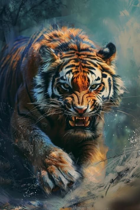 Tiger Photography, Big Cats Photography, Angry Tiger, Tiger Images, Wild Animal Wallpaper, Japanese Tiger, Tiger Artwork, Tiger Painting, Tiger Eyes