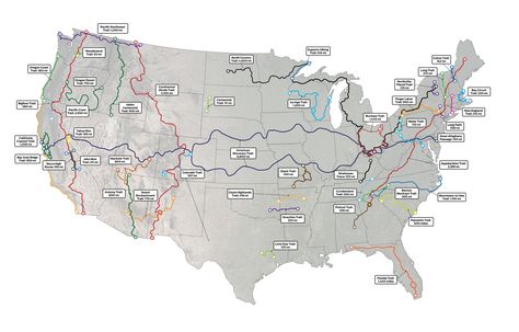 Backpacking Trails, Hiking Map, Long Trail, America Map, Continental Divide, Thru Hiking, Pacific Crest Trail, Long Walk, Triple Crown