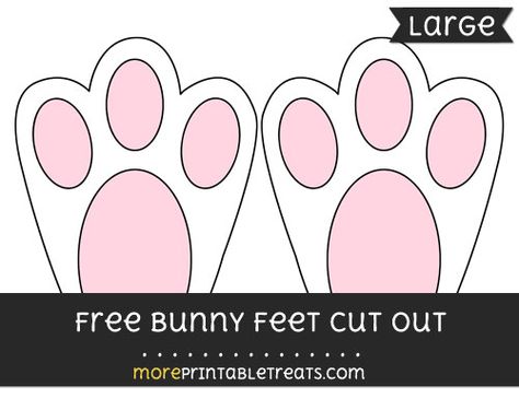 Bunny Feet Cut Out - Large Rabbit Feet Template, How To Make Bunny Feet, Bunny Paws Template, Bunny Feet Template, Bunny Feet Template Printable, Easter Bunny Footprints, Easter Cupcake Toppers, Bunny Paws, Easter Bunny Template