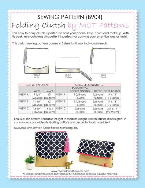 Folding Clutch Pattern Purse Pattern Sewing Pattern PDF | Etsy Formal Handbags, Purse Pattern Sewing, Clutch Purse Pattern, Clutch Sewing, Best Leather Wallet, Clutch Pattern, Purse Sewing Patterns, Crochet Shell Stitch, Diy Clutch