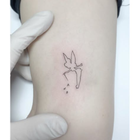 Playground Tattoo on Instagram: “Tinker bell✨” Tiny Disney Tattoo, Tinker Bell Tattoo, Playground Tattoo, Petit Tattoo, Fairy Tattoo Designs, Cute Little Tattoos, Fairy Tattoo, Dainty Tattoos, Disney Tattoos