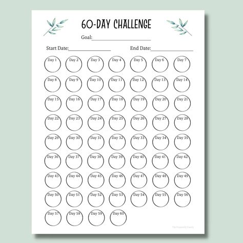 60 Day Challenge Tracker Printable  PDF Habit Tracker - Etsy | Printable Planner For Moms by  Loretta Shinn Planner For Moms, Productivity Printables, 60 Day Challenge, Fitness Tracker Printable, Savings Chart, Weekly Planner Free Printable, Weekly Planner Free, Challenge Tracker, Habit Tracker Printable