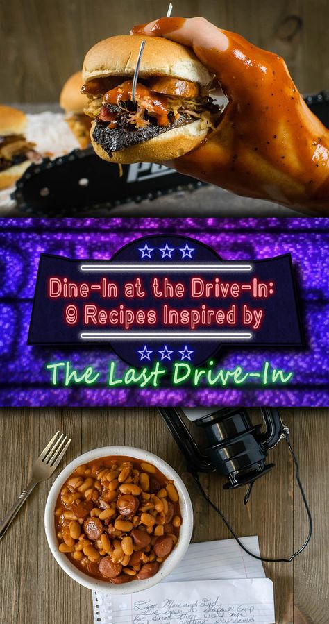 Dine-In at the Drive-In: 9 Recipes Inspired by The Last Drive-In Recipes Inspired By Movies, Horror Recipes, Movie Inspired Recipes, Movie Dinner, Movie Night Theme, Horror Movie Night, Geek Food, Spooky Food, Movie Snacks