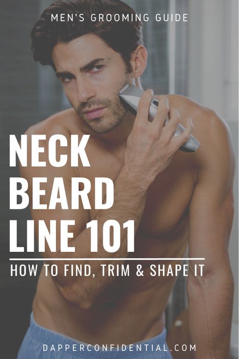 Trimming your beard neck line can be a daunting task. If you're mystified by this side of grooming - read the article to learn how to locate it, trim it, and make the hair on your neck work for you. Hair Clipper Sizes, Beard Softener, Beard Line, Neck Beard, Clean Beard, Trimming Your Beard, Beard Tips, Chin Hair, Beard Shapes