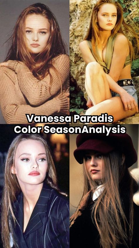 Curious about Vanessa Paradis color season? Explore her iconic features, her likely color palette, and the benefits of online color analysis. Color Season Analysis, Season Analysis, Body Shape Guide, Soft Autumn Palette, Autumn Skin, Soft Autumn Color Palette, Autumn Color Palette, Colour Psychology, Colors Hair