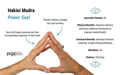 Mudra For Intuition, Hakini Mudra, Vishnu Mantra, Brain Chemicals, Reverse Gray Hair, Soft Palate, The Five Elements, Hand Gestures, Five Elements