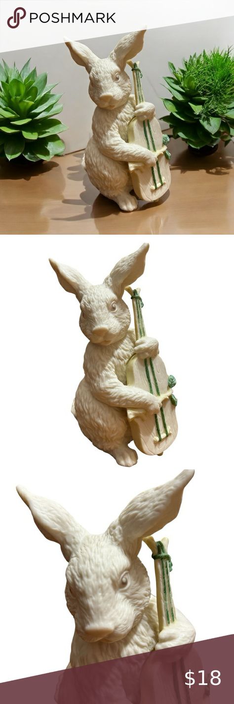 Vintage Department 56 Large Porcelain Bisque Bunny Rabbit Playing Cello Department 56, Bisque Porcelain, Bunny Rabbit, Porcelain, Jewelry Watches, I Love, Outfit Inspo, My Favorite, Jeans Shoes