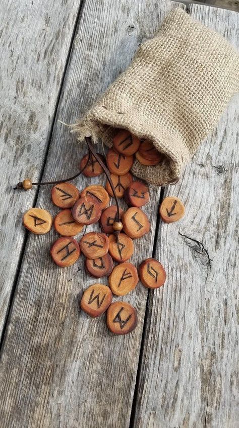 Wood Runes, Plants Leaves, Spiral Pendant, Vikings Gifts, Rune Stones, Pagan Art, Futhark Runes, Norse Runes, Oil Color