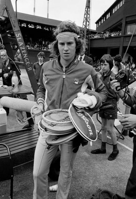 John McEnroe (1977) Ivan Lendl, Tennis Rules, Jimmy Connors, Tennis Serve, Tennis Photos, John Mcenroe, Wimbledon Tennis, Tennis Legends, Tennis World