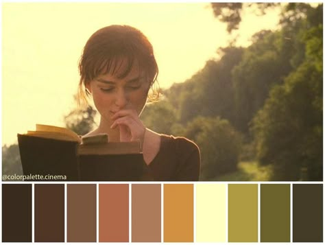 Nature Colour Palette, Cinematic Color Palette, Color In Film, Joe Wright, Movie Color Palette, Insta Design, Design Color Palette, Cinema Colours, Pride And Prejudice 2005