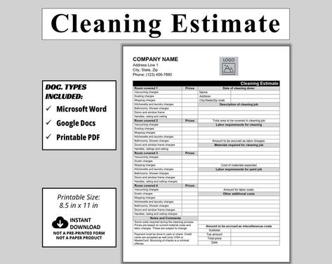 Residential Cleaning Service Estimate Invoice Work Order Emerald Green Printable House Cleaning Checklist Template Janitorial Form - Etsy Commercial Cleaning Checklist, Cleaning Invoice, Deep Clean Checklist, Clean Checklist, Janitorial Cleaning Services, Cleaning Contracts, Printable House, Cleaning Checklist Template, House Checklist