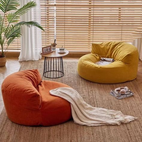 Seating Living Room, Bean Bag Living Room, Floor Seating Living Room, Bean Bag Cover, Adult Bean Bag Chair, Floor Sitting, Bean Bag Sofa, Floor Seating, Sofa Styling