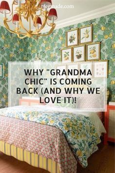 Granny Chic Interior Design, Granny Sheek Decor, Grandmillenial Decor Style, Grandmillenial Style Bedding, Bedroom For Grandma, Grandma Decor Shabby Chic, Granny Millenial Decor, Granny Chic Dining Room, Granny Home Decor