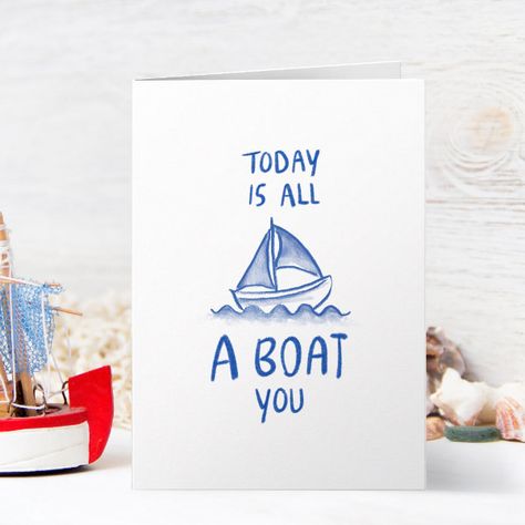 Custom Logo Fun Corporate Boat Nautical Birthday Card Sailing Birthday Cards, Boat Theme Party, Boat Party Theme, Sailing Birthday, Sailboat Party, Boat Birthday, Sailboat Birthday, Sailing Party, Sailor Birthday