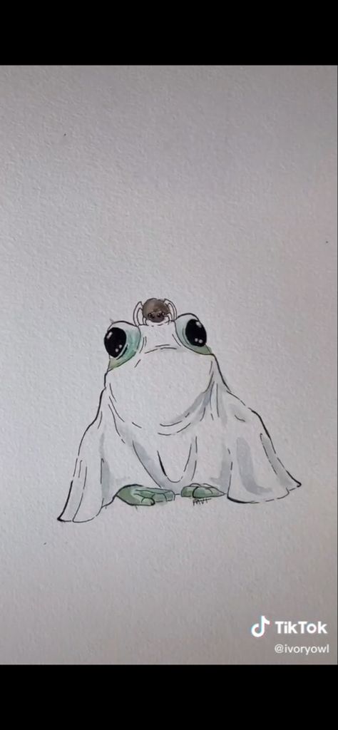 Tree Frog Tattoos, Ghost Drawing, Dinosaur Tattoos, Owl Artwork, Ghost Tattoo, Frog Tattoos, Mushroom Drawing, Frog Drawing, Spooky Tattoos