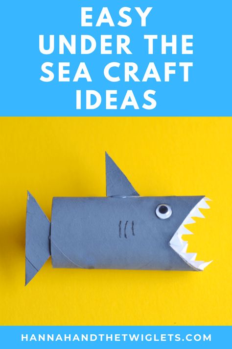 Got a little one who loves sea creatures and underwater adventures? Take a peek at these super simple under the sea craft ideas! #hannahandthetwiglets #underthesea #craftideas #craftactivities #homelearning Toilet Paper Roll Craft, Shark Craft, Paper Towel Crafts, Roll Craft, Toilet Roll Craft, Toilet Paper Crafts, Summer Crafts For Kids, Ocean Crafts, Toilet Paper Roll Crafts