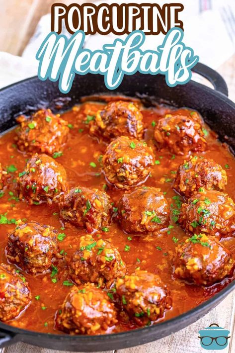 Betty Crocker Porcupine Meatballs, Instant Pot Porcupine Meatballs, Porcupine Meatballs Easy, Porcupine Recipe, Porcupine Balls, Porcupine Meatballs Recipe, Porcupine Meatballs, Meatball Dinner, Country Cook