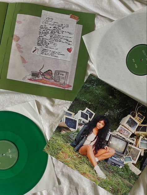 Sza Ctrl Vinyl, Ctrl Vinyl, Records Aesthetic, Sza Ctrl, Vinyl Aesthetic, Mint Green Aesthetic, Vinyl Cd, Vinyl Music, Record Players