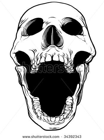 . Skull Open Mouth, Open Mouth Drawing, Animal Skull Drawing, Mouth Tattoo, Screaming Skull, Skull Sketch, Skeleton Drawings, Skeleton Illustration, Mouth Drawing