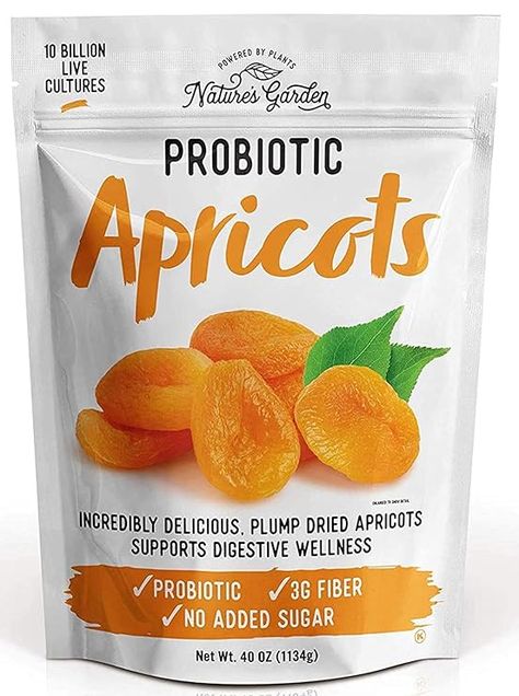 Amazon.com : Nature's Garden Probiotic Apricots - Probiotic Dried Fruit, Plump Dried Apricots, Gluten-Free, Dairy-Free, Vegan – Bulk 40 Oz Bag (Pack of 1) : Grocery & Gourmet Food Saccharomyces Boulardii, Healthy Snack Options, Snacks For Work, Dried Apricots, Eat Smart, Nature Garden, Fruit Snacks, Trail Mix, Dried Fruits