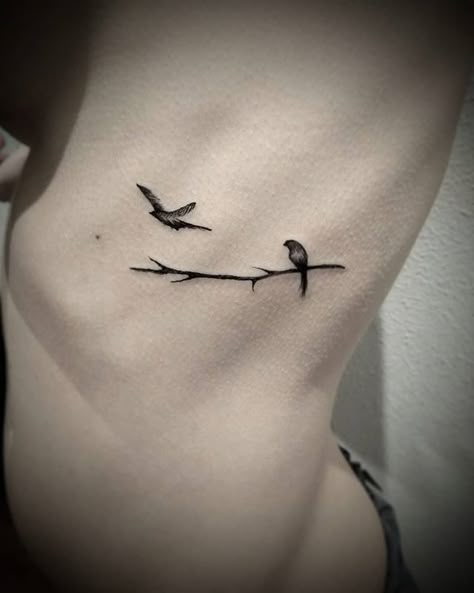 Birds Sitting On A Branch Tattoo, Bird And Branch Tattoo, Small Blackbird Tattoo, Bird Tattoo Memorial, Bird And Tree Tattoo, Bird Memorial Tattoo, Mother Bird Tattoo, Ankle Tattoos For Women Classy, Bird On Branch Tattoo