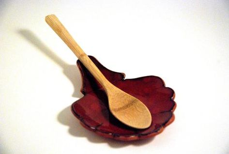 Clay Spoon Rest, Jewelry Holder Dish, Clay Spoon, Spoon Rest Pottery, Hostess Gift Ideas, Pottery Spoon, Pottery Spoon Rest, Ceramic Spoon Rest, Ceramic Bottle