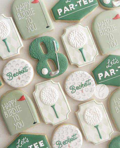 Felix Birthday, Golf Cookies, Sports Cakes, First Birthday Cookies, Cookies Birthday, Golf Birthday Party, My First Baby, Disney Cookies, Making Cookies