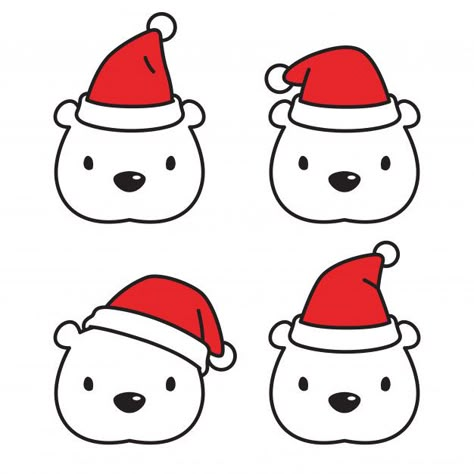 Oso polar navidad santa claus hat person... | Premium Vector #Freepik #vector Bear Vector, Sloth Stuffed Animal, Hand Drawn Portraits, Bear Character, Santa Claus Hat, Cute Llama, Costume Themes, Winter Animals, Christmas Accessories