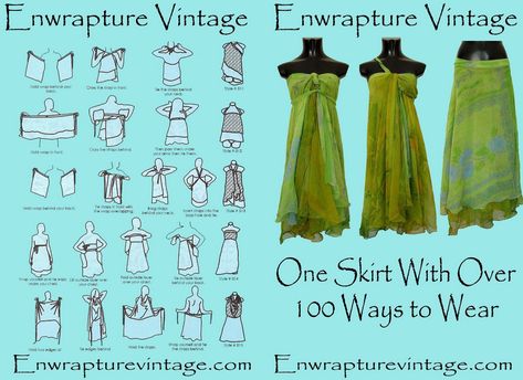 Convertible Clothing, Wrap Skirt Pattern, Magic Skirt, Sari Skirt, Magic Wrap, Silk Wrap Skirt, Wrap Clothing, Skirt Wrap, Trendy Skirts