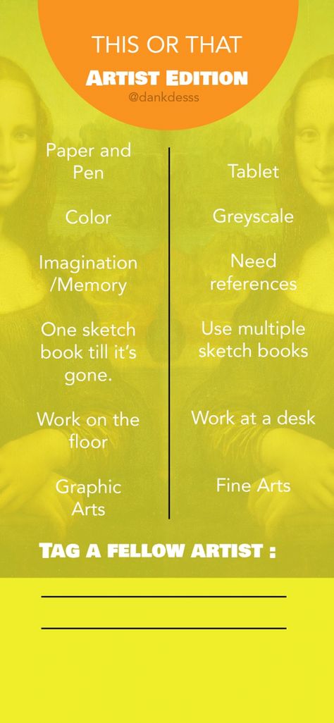 #thisorthat #art #artist this or that artist addition for Instagram This Or That Art Edition, This Or That Artist Edition, Art Questions Instagram, Questions For Artists, Art Captions, Story Questions, All About Me Worksheet, Instagram Story Questions, Interactive Posts