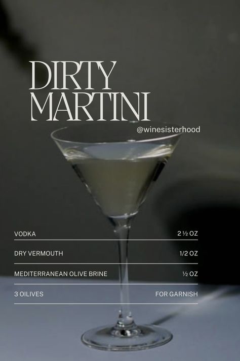 Ready to shake up your cocktail game? Try our delicious Dirty Martini recipe! Just mix 2 1/2 ounces of gin or vodka with 1/2 ounce of dry vermouth and 1/2 ounce of olive brine in a shaker with ice. Shake it all up and strain into a glass, then garnish with some olives for the perfect finishing touch. Cheers to a refreshing and savory drink! Aura People, Dirty Martini Recipe, Olive Brine, Mob Boss, Martini Recipe, The World Is Your Oyster, Dry Vermouth, World Is Your Oyster, Martini Recipes