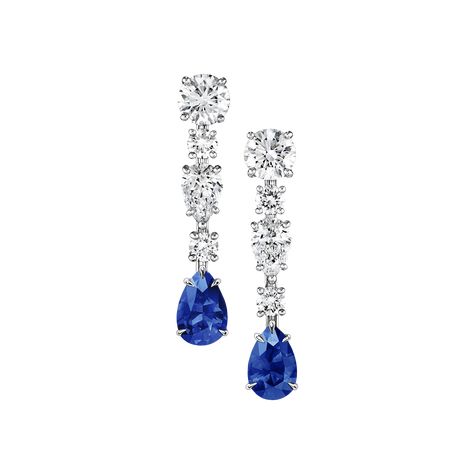 Harry Winston Earrings, Harry Winston Jewelry, Harry Winston Diamond, Sapphire Drop Earrings, Diamond Chandelier Earrings, Jewelry Styles, Harry Winston, Diamond Jewel, Airport Fashion