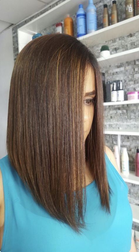 One Length Haircuts With Bangs, Extra Long Bob, Long Aline Bob, Longer A Line Haircut, Very Long Bob, Aline Haircuts, Mum Hair, Men Fade Haircut Short, A Line Haircut