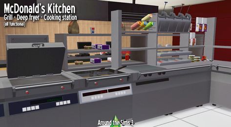 Around the Sims 3 | Custom Content Downloads| Objects | Kitchen | McDonald's kitchen Mcdonalds Kitchen, Sims 3 Custom Content, Mcdonald's Restaurant, Napkin Dispenser, Kitchen Grill, The Sims 3, Bistro Set, Kitchen Projects, Custom Content