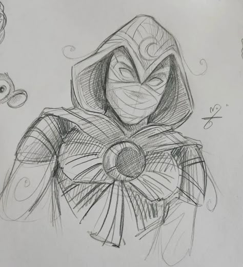 Moon Night Marvel Drawing, Moonknight Sketch Art, Moonknight Drawing Pencil, Art Sketches Marvel, Dc Drawings Sketches, Marvel Comics Art Sketch, Marvel Drawings Sketches, Marvel Art Drawings Sketch, Simple Marvel Drawings