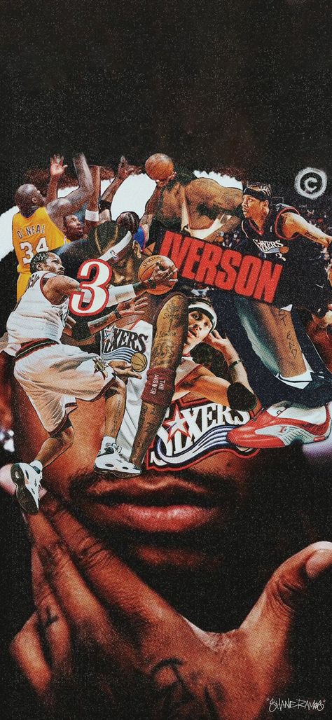 Basketball Aesthetic Poster, Allen Iverson Wallpapers, Nba Artwork, Poster Sport, Anime Rapper, Nba Basketball Art, Art Alevel, Hip Hop Poster, Kobe Bryant Wallpaper