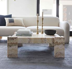 PETRA COFFEE TABLE | Mitchell Gold + Bob Williams Onyx Coffee Table, Onyx Coffee, Washable Slipcovers, Mitchell Gold Bob Williams, Mitchell Gold, Marble Coffee Table, Stone Design, Custom Upholstery, Modern Coffee Tables